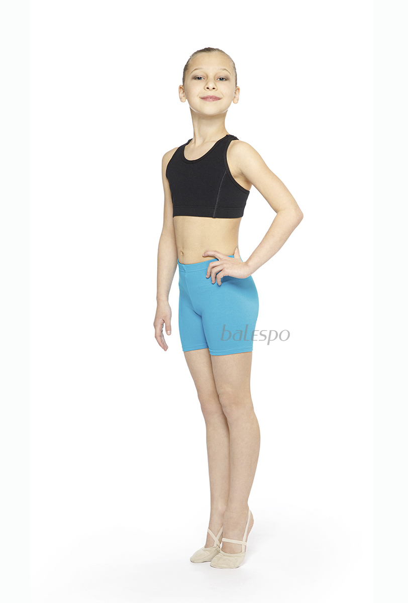Priliehavé gymnastické šortky BALESPO SH2.03 veľ. 26 (110), tyrkysové