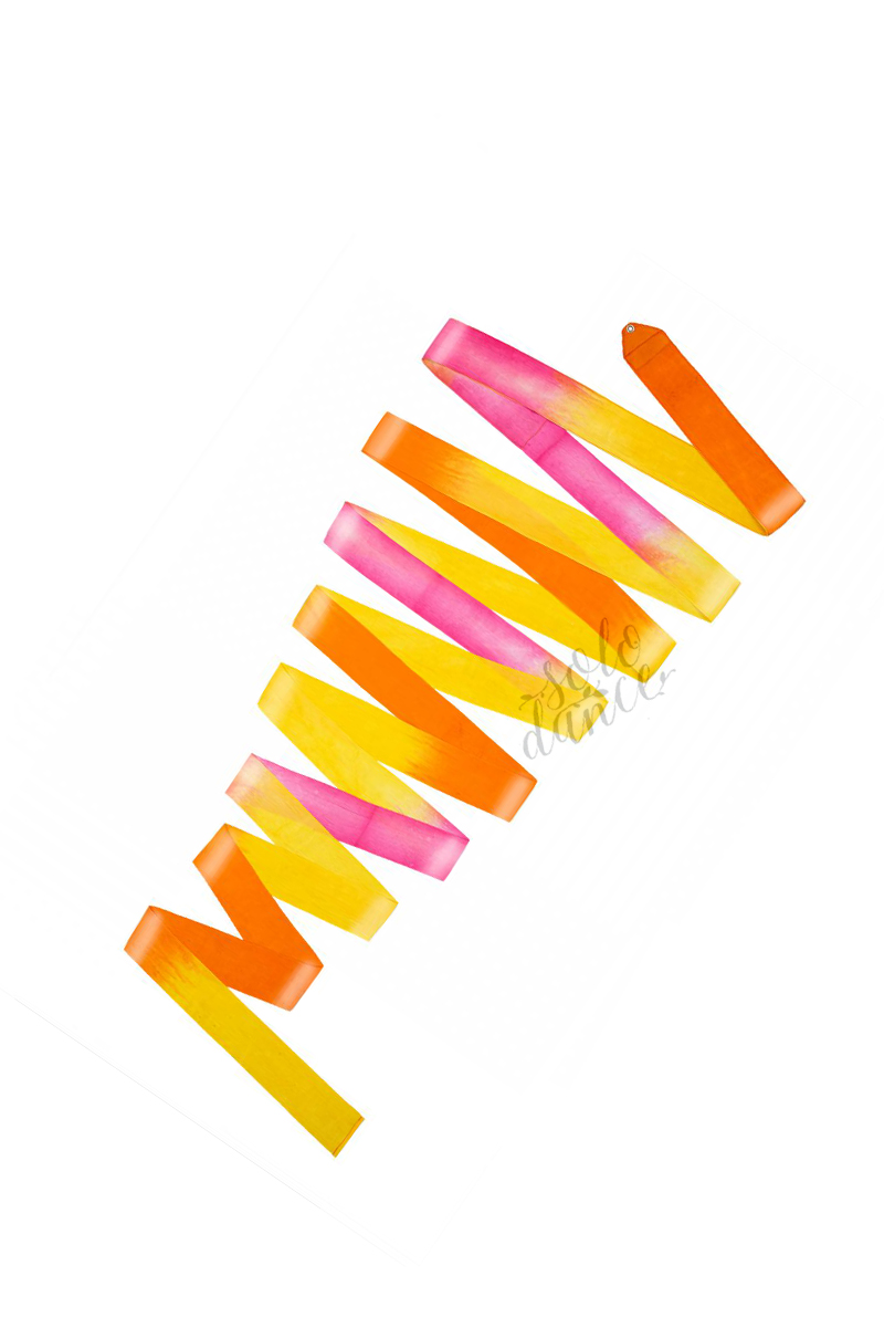 Gymnastická stuha AMAYA Multicolor Silk 5 m 33027003 Yellow-Pink-Orange FIG