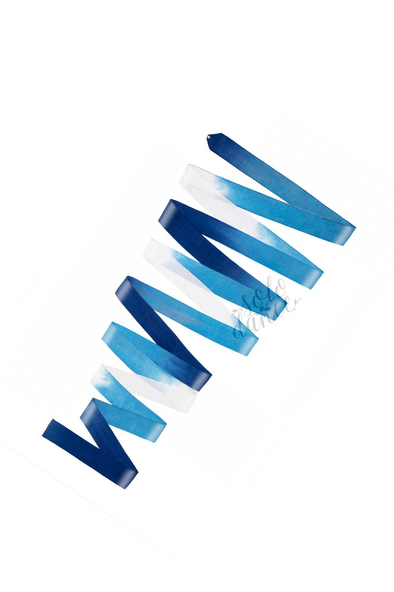 Gymnastická stuha AMAYA Multicolor Silk 5 m 33027004 White-Turquoise-Blue FIG