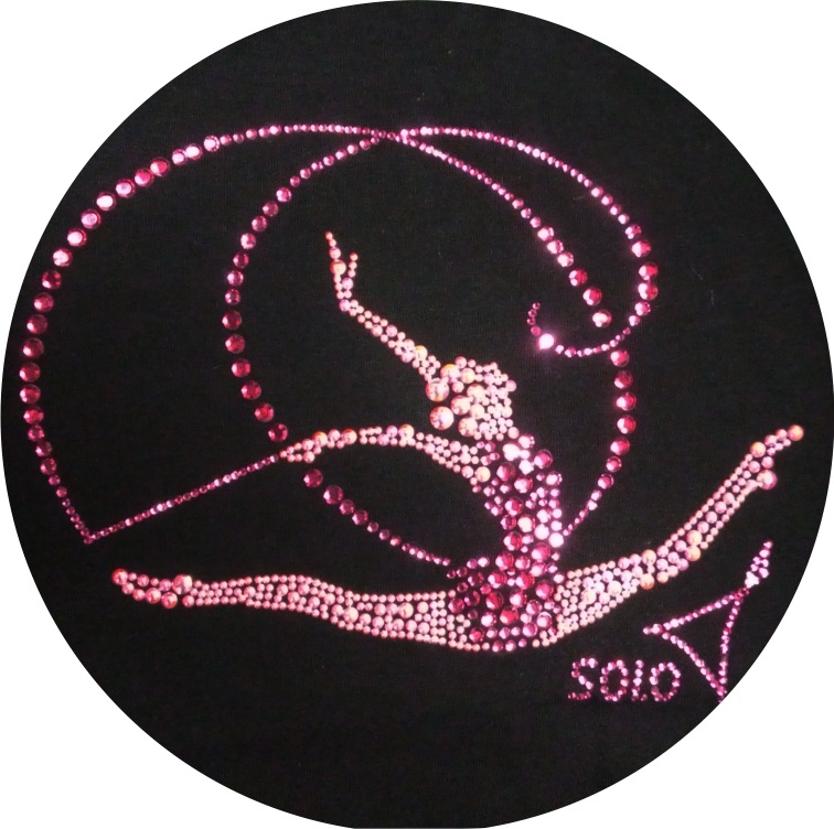 Gymnastické tričko s kamienkami SOLO RG 650.18 "Gymnastka so stuhou" vel. 146
