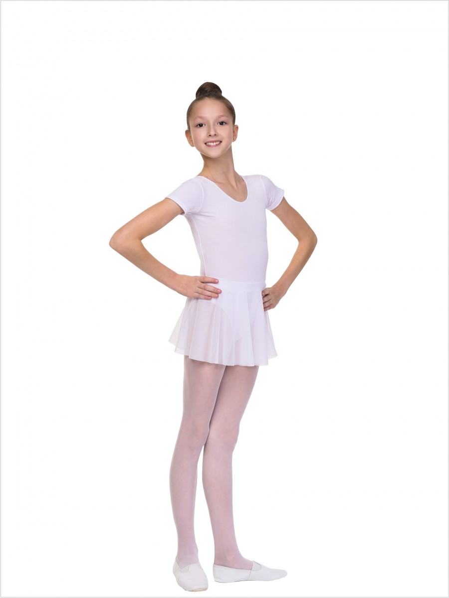 Baletný dres so sukničkou SOLO FD961 biely vel.116