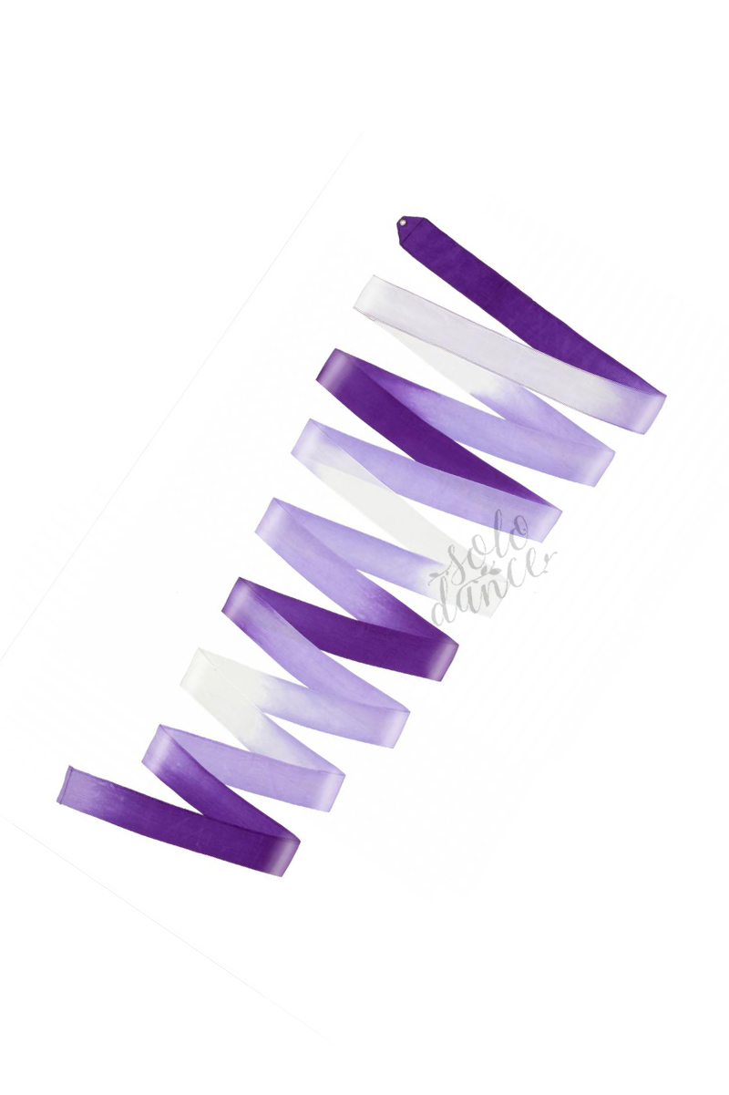 Gymnastická stuha AMAYA Multicolor Silk 5 m 33027002 White-Lilac -Purple FIG