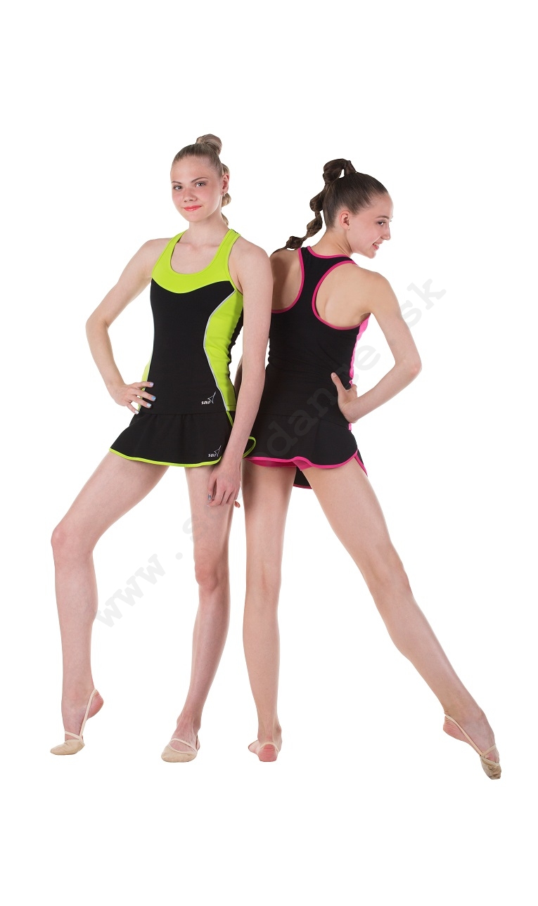 gymnastická sukňa so šortkami, gymnastické šortky