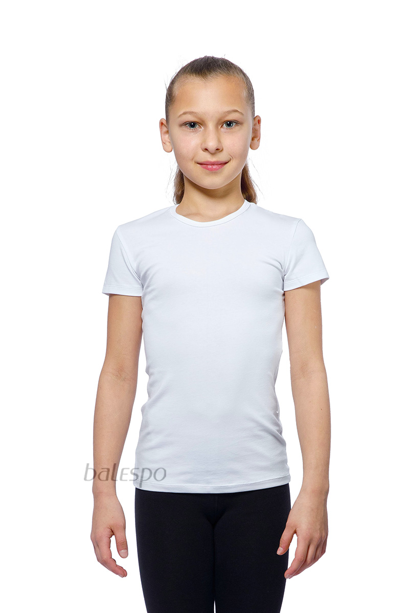 Gymnastické tričko s krátkymi rukávmi BALESPO BC210-101 biele veľ. 46