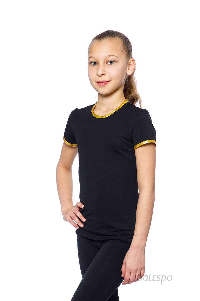 Gymnastické tričko BALESPO RGC 210-100.3 so zlatým lemom veľ. 46