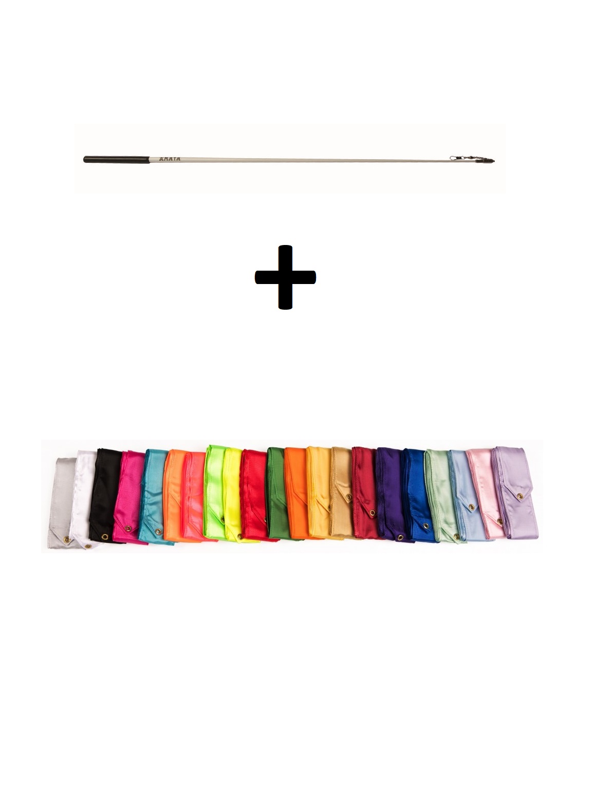 Gymnastická stuha AMAYA 4m Lilac s paličkou 54 cm 
