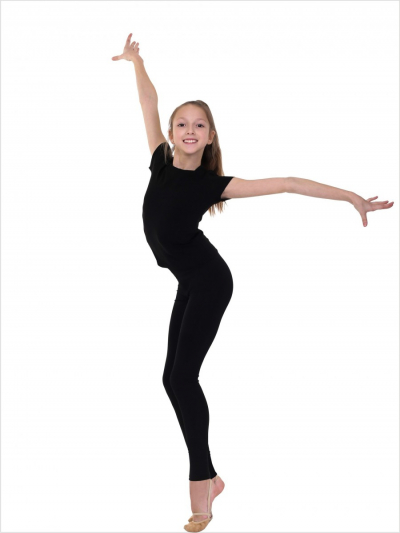 Bavlnené legíny na gymnastiku a tanec SOLO FD700-107 čierne vel. 152