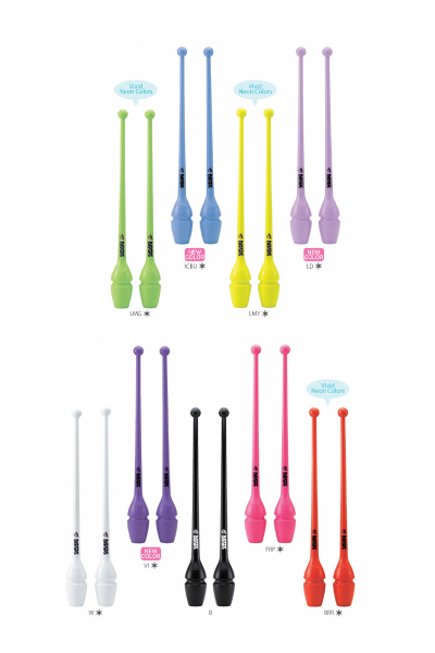 Kužele na modernú gymnastiku SASAKI M-34H-F gumové spojovatelné 44 cm LMG (LuminousGreen) FIG