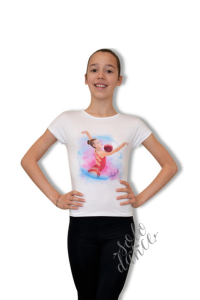 Gymnastické tričko s obrazkom a kamienkami PASTORELLI BUBBLE BALL veľ. XL (164-170)