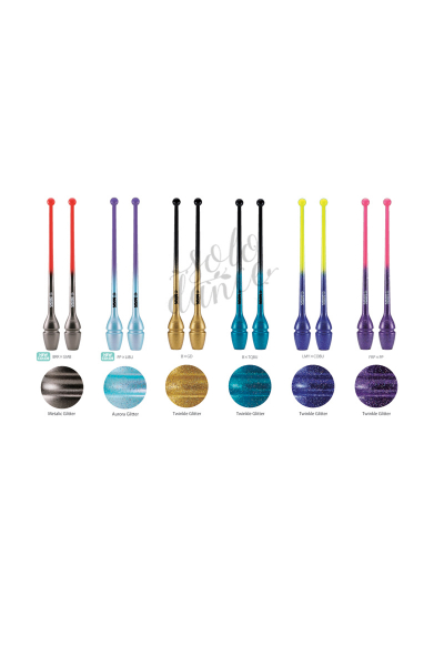 Kužele na modernú gymnastiku SASAKI Gradation M-34JKGH-F gumové spojovatelné 40,5 cm PP×LIBU (Purple×LightBlue) FIG
