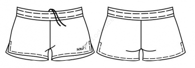 Voľné gymnastické šortky s výrezmi na bokoch SOLO RG762 čierne veľ. 128