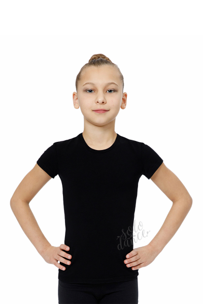 Športové gymnastické tričko s krátkymi rukávmi BALESPO BC210-100 čierne Veľ.: 28